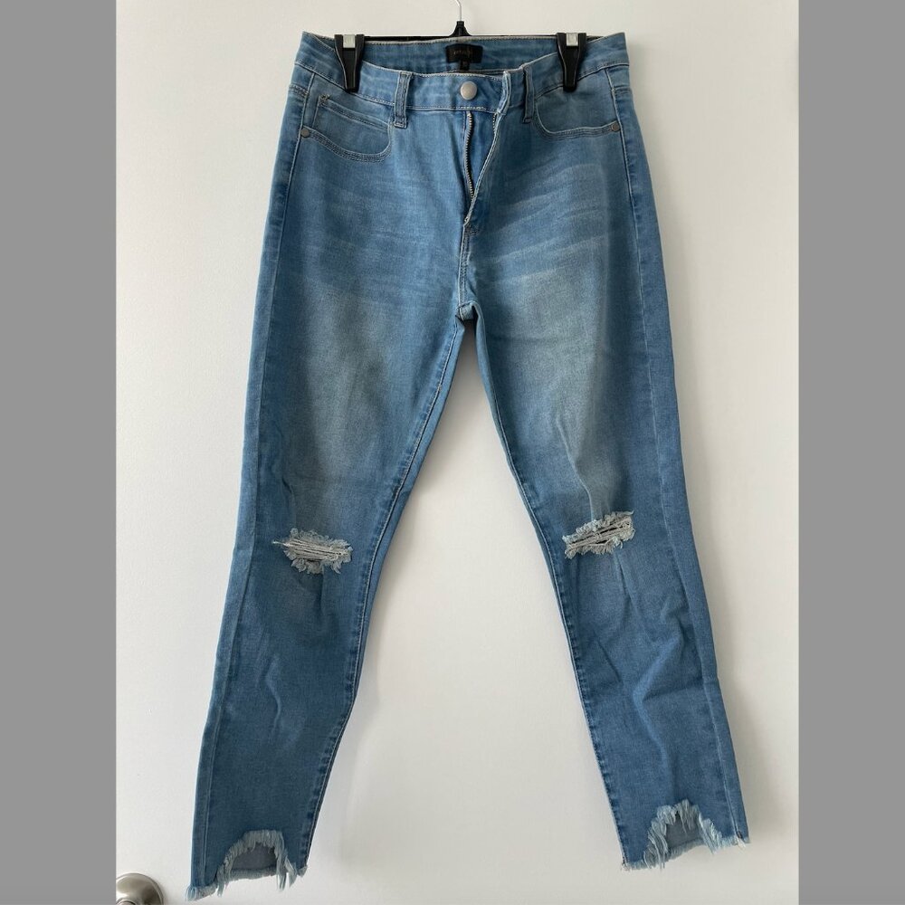 Distressed Jeans - Ripped Medium Blue Jeans - size 30
